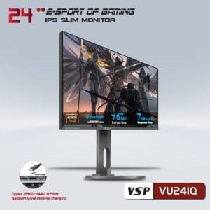Màn hình VSP 24inch 2K eSport Gaming VU241Q - QHD /USB-C Type-C man hinh phang vsp 24inch 2k esport gaming vu241q qhd usb c type c P14802 1684065188094